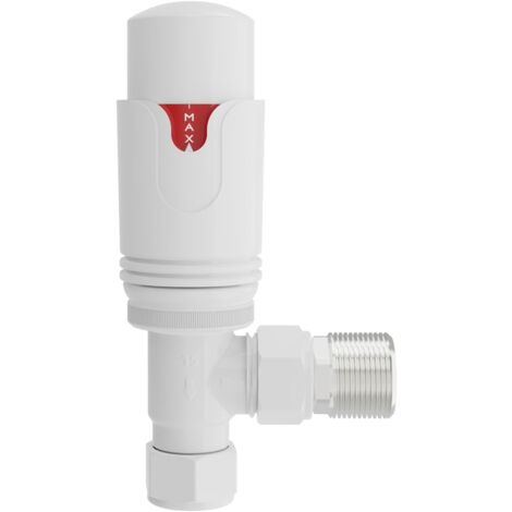 Warmehaus Angled 1 x 15mm Radiator Thermostatic Valve White