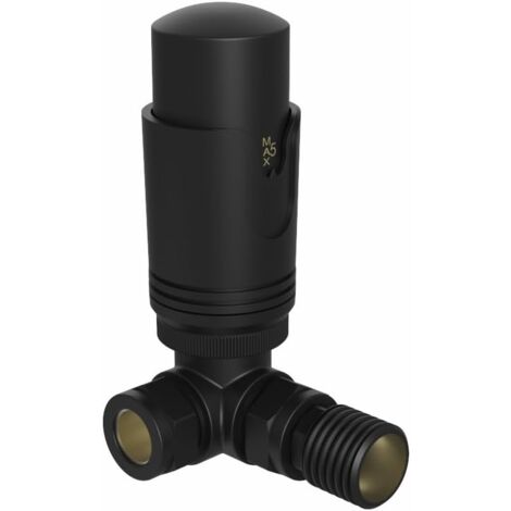 WarmeHaus Thermostatic Radiator Valve Corner TRV 1 x 15mm Black