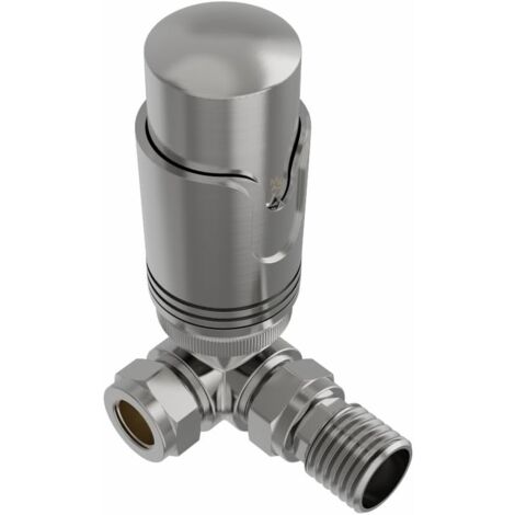 WarmeHaus Thermostatic Radiator Valve Corner 1x15mm Satin Nickel