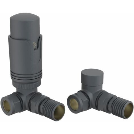 Warmehaus Corner Thermostatic Radiator Valve Pack Anthracite TRV
