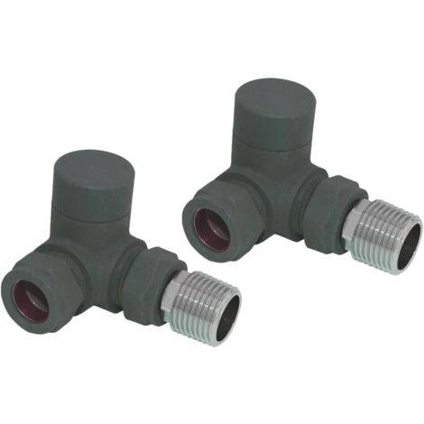 Warmehaus Corner Towel Radiator Valves 15mm Twin Pack Anthracite