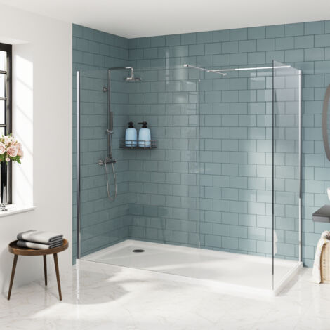 Aquariss Walk in 1200mm Front Panel+700mm Side Panel Chrome (1/5)
