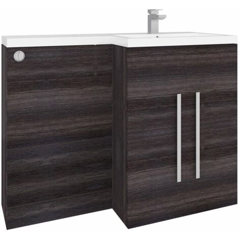 1100mm L Shape RH Combination Vanity Unit Grey & BTW Toilet Unit (1/5)