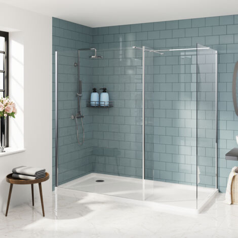 Aquariss 1400+1400 Wetroom Screen+215 Return Panel Chrome (1/5)
