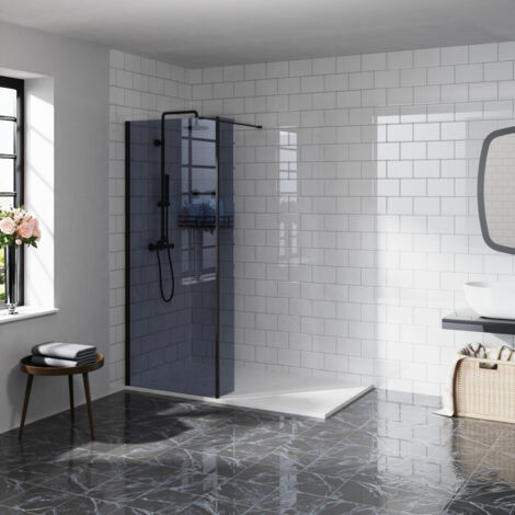 Aquariss 700mm Grey Glass Screen Panel+300 Return Panel Black (1/5)