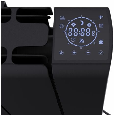 Warmehaus Electric Ceramic WIFI Electric Heater 1500W 5 Fin Black
