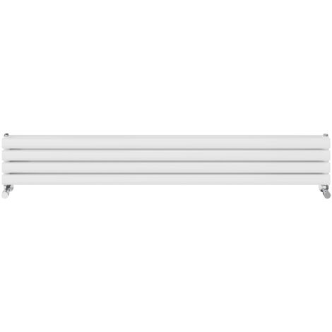 Warmehaus Horizontal Radiator Oval Double Panel White 236x1600mm (1/5)