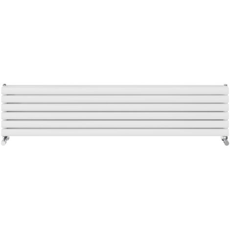 Warmehaus Horizontal Radiator Oval Double Panel White 354x1600mm (1/5)