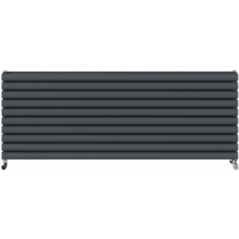 Warmehaus Horizontal Radiator Oval Double Anthracite 590x1600mm (1/5)