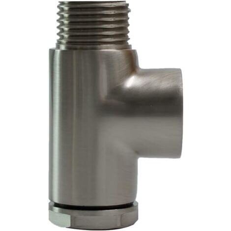 Warmehaus Heating Element Connector Dual Fuel Towel Rail Warmer Radiator T Piece Radiator Rail Satin Nickel