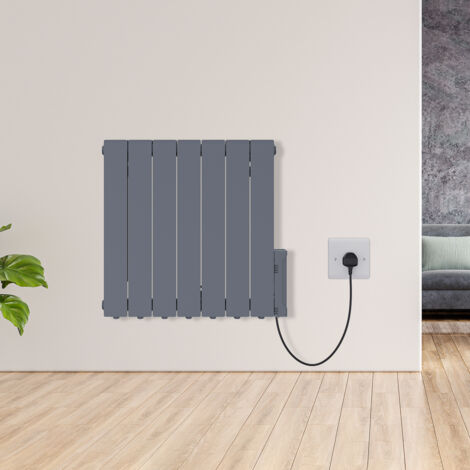 Warmehaus Electric Oil Filled Radiator with Timer Anthracite 1200W