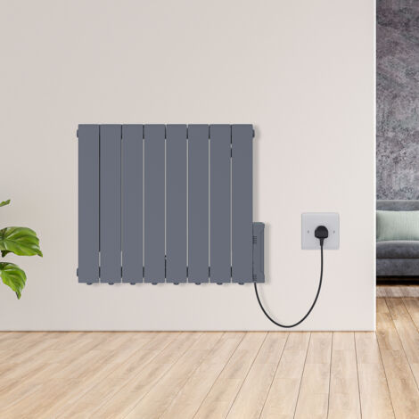 Warmehaus Electric Oil Filled Radiator with Timer Anthracite 1500W