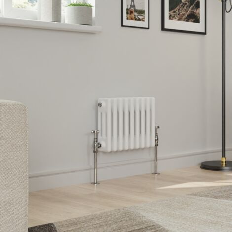 Warmehaus Traditional Triple Column White Radiator Cast Iron Style Radiators 300 x 427mm