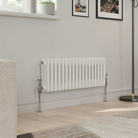 Warmehaus Traditional Triple Column White Radiator Cast Iron Style Radiators 300 x 832mm
