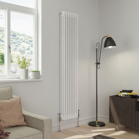 Warmehaus Traditional Triple Column White Radiator Cast Iron Style Radiators 1800 x 382mm