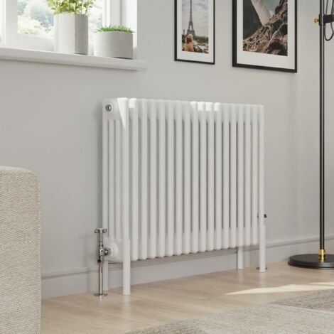 Warmehaus Traditional 4 Column White Radiator Cast Iron Style Radiators 600 x 830mm