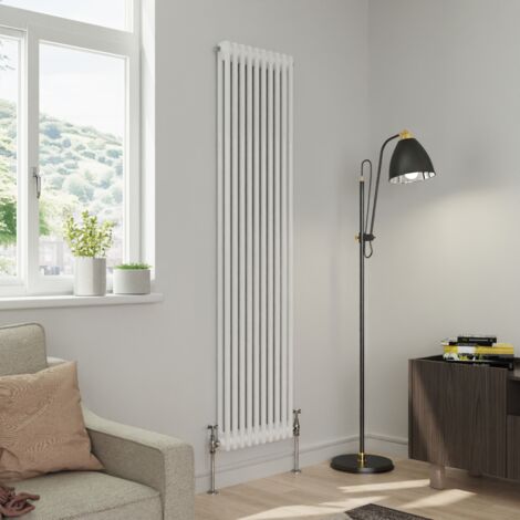 Warmehaus Traditional Double Column White Radiator Cast Iron Style Radiators 1800 x 470mm