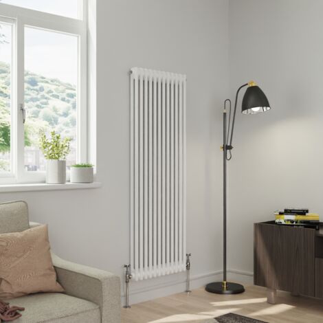 Warmehaus Traditional Double Column White Radiator Cast Iron Style Radiators 1500 x 560mm