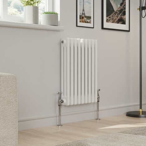 Warmehaus Traditional Triple Column White Radiator Cast Iron Style Radiators 600 x 427mm