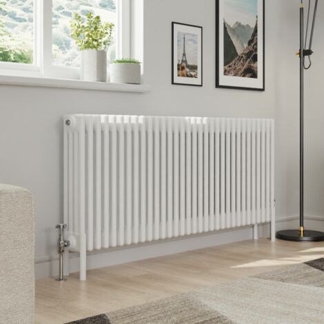 Warmehaus Traditional 4 Column White Radiator Cast Iron Style Radiators 600 x 1460mm (1/5)