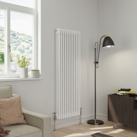 Warmehaus Traditional Triple Column White Radiator Cast Iron Style Radiators 1500 x 562mm