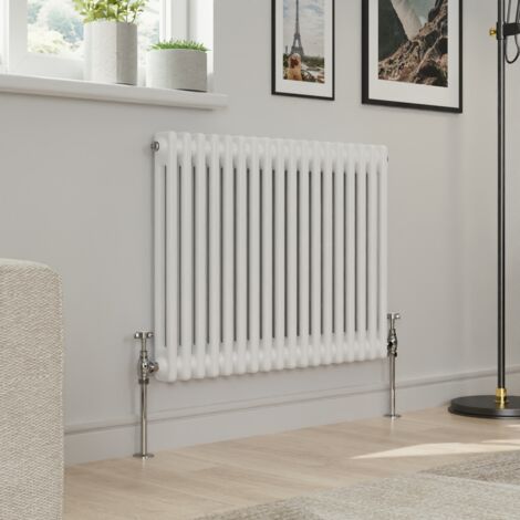 Warmehaus Traditional Double Column White Radiator Cast Iron Style Radiators 600 x 830mm
