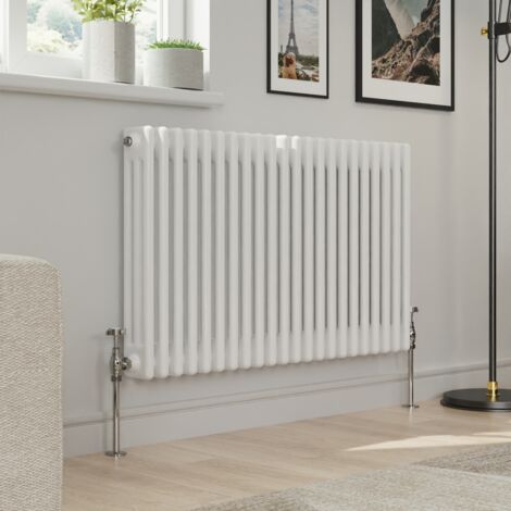 Warmehaus Traditional Triple Column White Radiator Cast Iron Style Radiators 600 x 1012mm