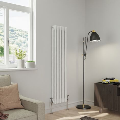 Warmehaus Traditional Triple Column White Radiator Cast Iron Style Radiators 1500 x 382mm