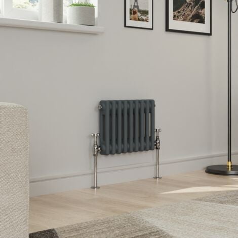 Warmehaus Traditional Double Column Anthracite Radiator Cast Iron Style Radiators 300x425mm