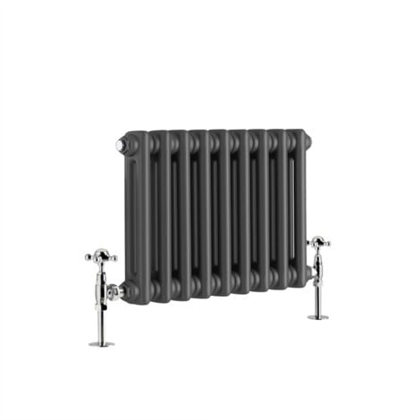 Warmehaus Traditional Double Column Anthracite Radiator Cast Iron Style Radiators 300x425mm