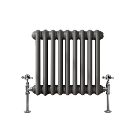 Warmehaus Traditional Double Column Anthracite Radiator Cast Iron Style Radiators 300x425mm