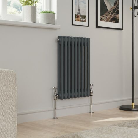 Warmehaus Traditional Double Column Anthracite Radiator Cast Iron Style Radiators 600x425mm