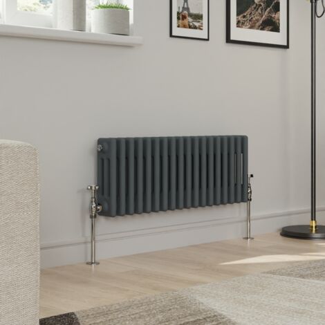 Warmehaus Traditional Triple Column Anthracite Radiator Cast Iron Style Radiators 300x832mm