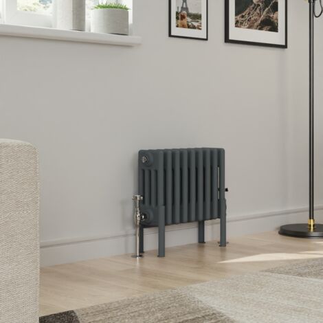 Warmehaus Traditional 4 Column Anthracite Radiator Cast Iron Style Radiators 300x425mm