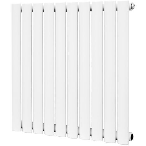 Warmehaus Oval Panel Radiator White Horizontal Single 600x590mm