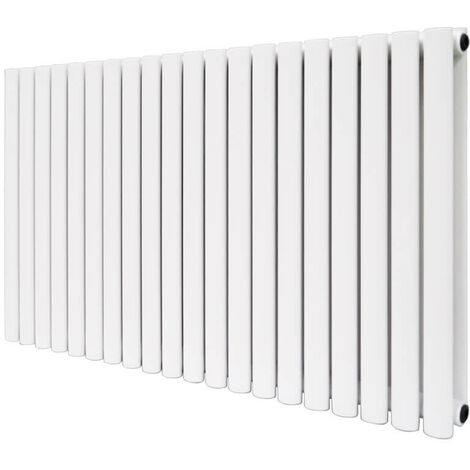 Warmehaus Oval Panel Radiator White Horizontal Double 600x1180mm