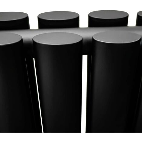 Warmehaus Black Oval Radiator Horizontal Double Panel 600x1180mm