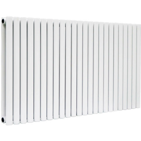 Warmehaus Oval Panel Radiator White Horizontal Double 600x1416mm