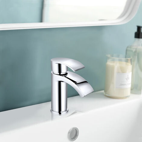 Aquariss Waterfall Bathroom Basin Tap Sink Mixer Faucet Chrome Curved