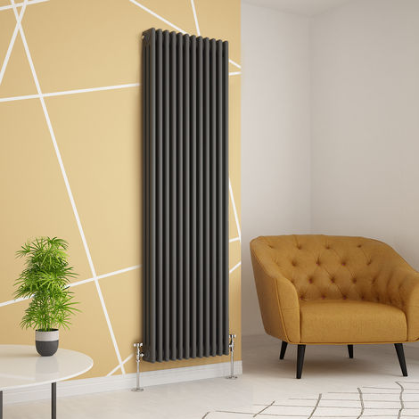 Traditional Cast Iron Style Anthracite Triple Vertical Radiator 1800 x 560mm