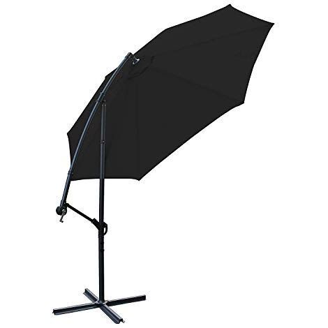Garden Parasol Sun Shade Patio Banana Cantilever Hanging Umbrella 3m Black