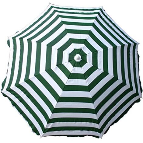 Garden Beach Green-White Parasol Outdoor Patio Sun Shade Tilting Umbrella 180cm