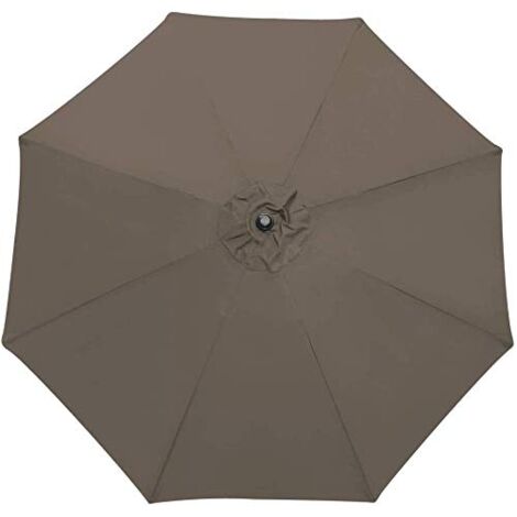 2.7m Round Garden Parasol Outdoor Patio Sun Shade Umbrella with Tilt Crank UV protection -  Brown