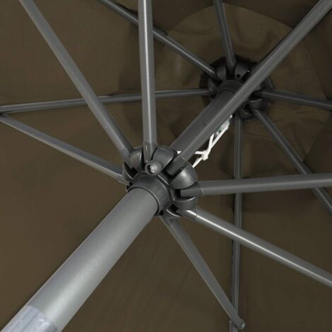 2.7m Round Garden Parasol Outdoor Patio Sun Shade Umbrella with Tilt Crank UV protection -  Brown