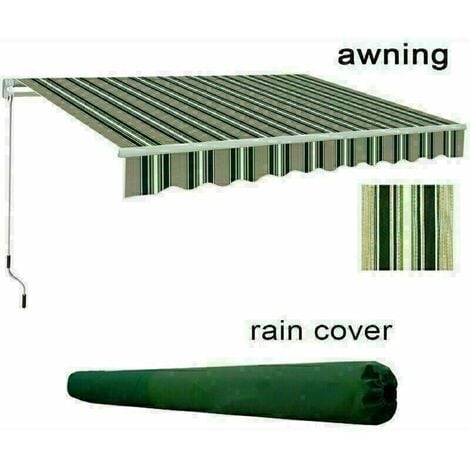 2x1.5m Garden Patio Manual Sun Shade Shelter Retractable Canopy -  multi-Stripe
