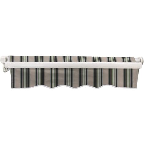 2x1.5m Garden Patio Manual Sun Shade Shelter Retractable Canopy -  multi-Stripe