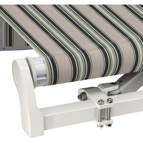 2x1.5m Garden Patio Manual Sun Shade Shelter Retractable Canopy -  multi-Stripe