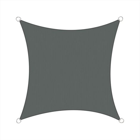 Aquariss 3x3m Sun Shade Sail Canopy Polyester UV Block with Free Rope Sunscreen Awning Square - Anthracite