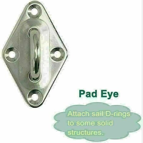 Pad Eye Plate Outdoor Sun Shade Sail Rigging Mounting Fixing Stainless Steel