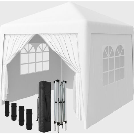 2.5 x 2.5m Garden Pop Up Gazebo Marquee Patio Canopy Wedding Party Tent- White